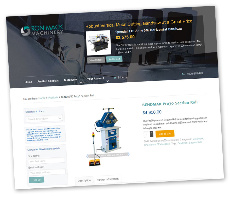 Visit our new online store at www.ronmackonline.com.au