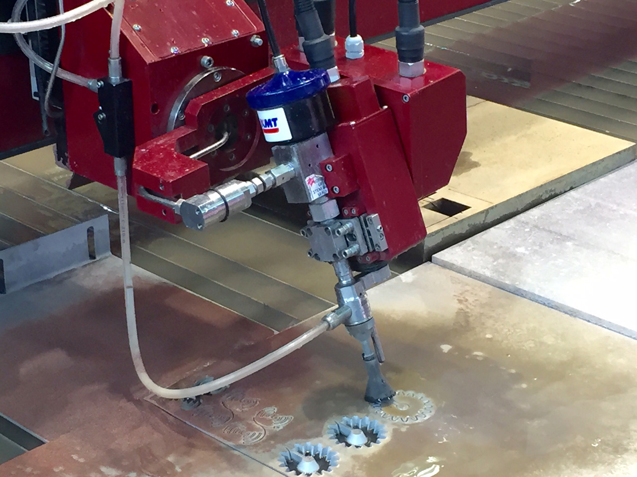 Waterjet 5-Axis Cutting Head in Action