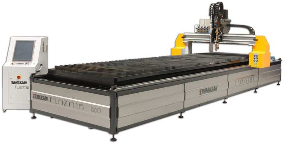 Ermak CNC plasma machine with integrated bed